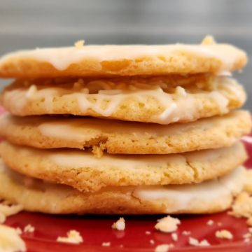 Lemon cookies have a sugar cookie texture and a sweet lemon glaze