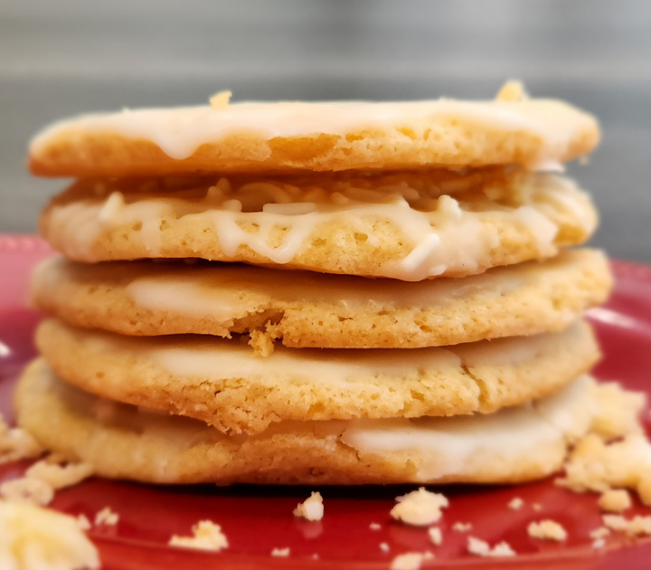 Lemon cookies have a sugar cookie texture and a sweet lemon glaze