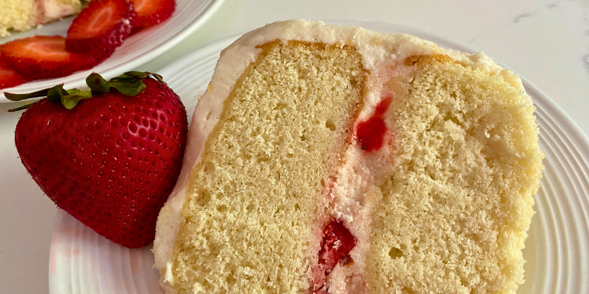 Golden Layer Strawberry Cake