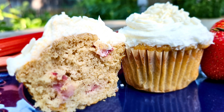 Soft, tender, and filled with juicy bites of tart rhubarb, while the honey buttercream adds just the right amount of natural sweetness without overpowering the fruit.
