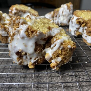 With a crunchy walnut streusel topping, a dense moist cake, and just the right amount of sweetness, The Best Walnut Crunch Coffee Bundt Cake is happiness in every bite.