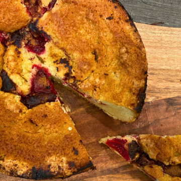 A crispy, crunchy outside and soft, dense inside, Plum Butter Cake is the perfect not-too-sweet dessert and comes together quickly with minimal pantry ingredients!