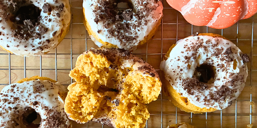 Easy Pumpkin Donuts with Oreo Crumble