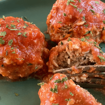 Ketchup adds a slightly sweet nostalgic taste to the sauce in these baked porcupine meatballs.