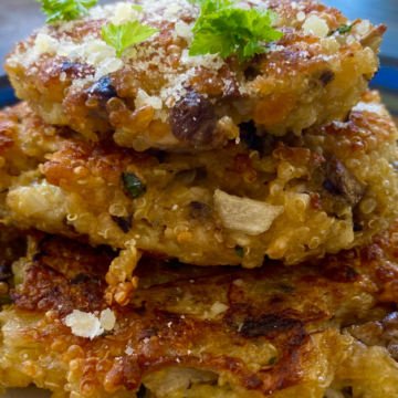 Crispy Quinoa Mushroom Patties are a flavor-packed meatless Monday dinner!