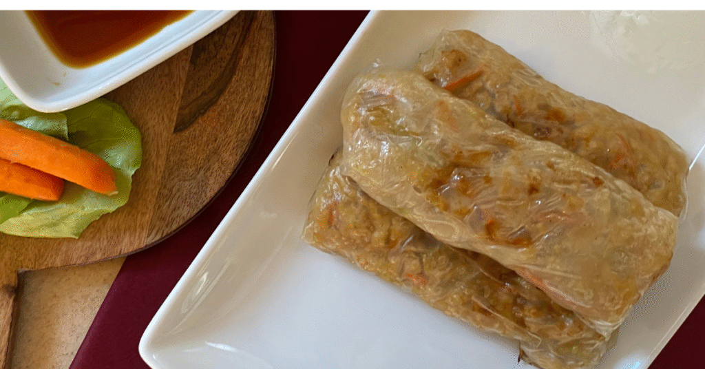 These gluten free wontons (or egg rolls) transform the soft texture of rice paper into crispy perfection once they're baked.