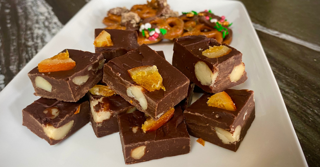 Orange Chocolate Macadamia Nut Fudge