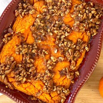 Carrot and Sweet Potato Soufflé makes the perfect side dish with its fresh, sweet flavor and festive orange color.