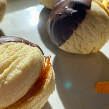 Filled with zesty orange marmalade, and dipped in rich, velvety chocolate,