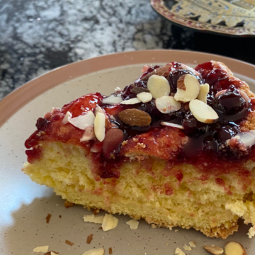 Holiday Cherry Almond Sponge Cake is kosher for Passover.