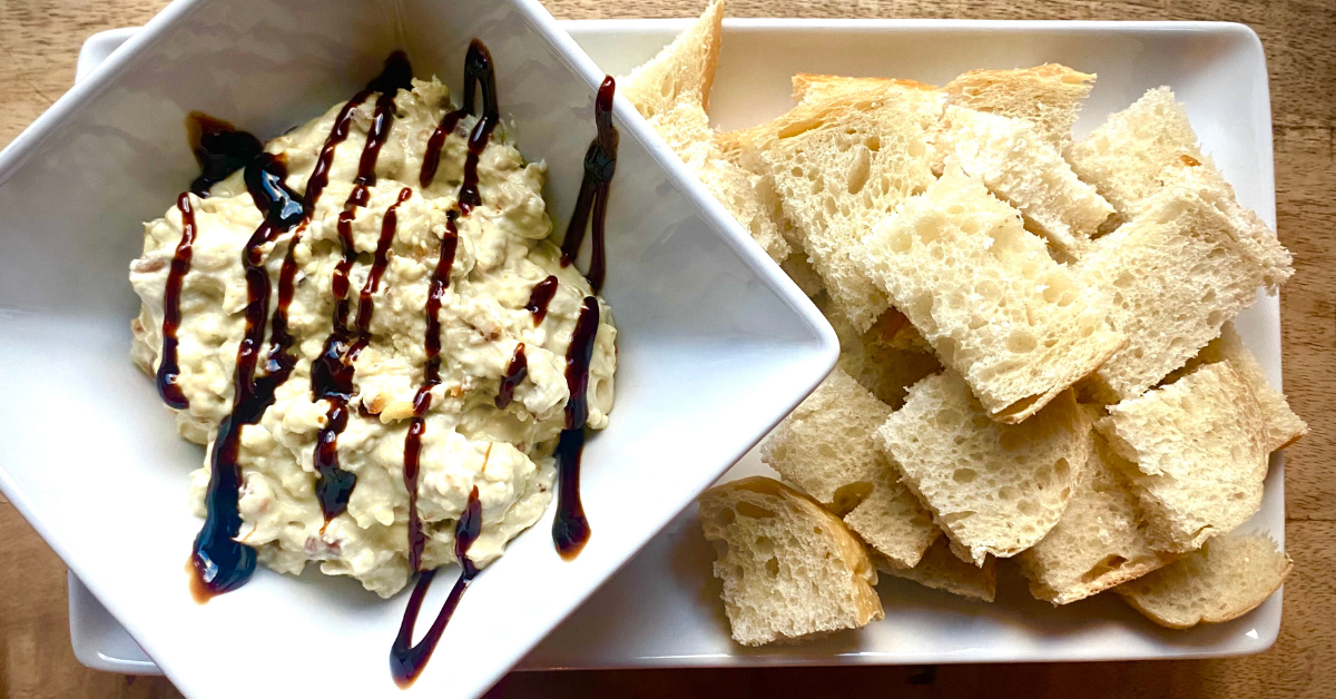 This blue cheese and balsamic dip can be served hot or cold.