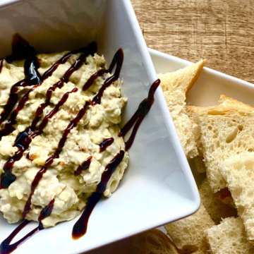 Blue cheese and balsamic dip can be served hot or cold.