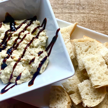 This blue cheese and balsamic dip can be served hot or cold.