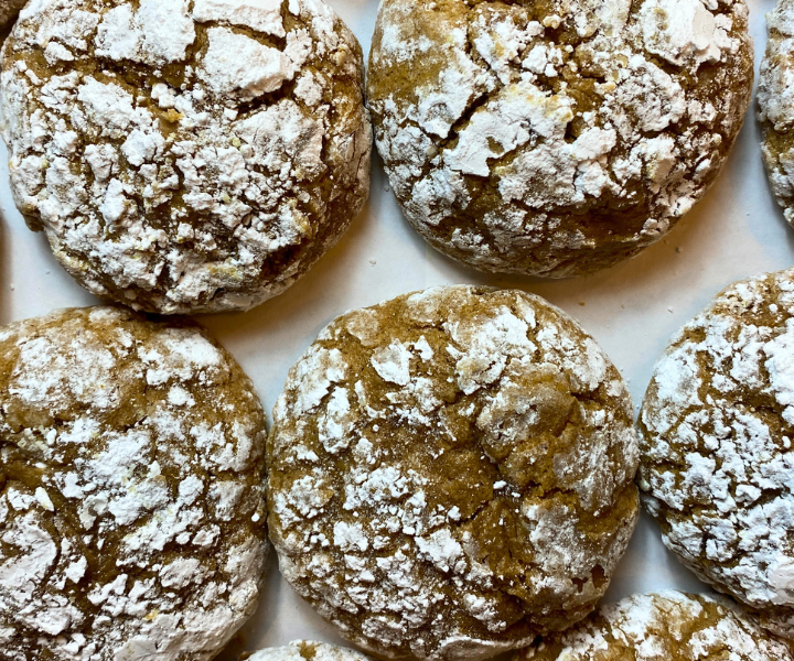 Buttery melt in your mouth texture, and packed with warm pumpkin spices, and rolled in powder sugar for the ultimate fall treat.