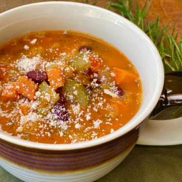 Parmesan Minestrone Soup uses the Parmesan rind to flavor the broth.