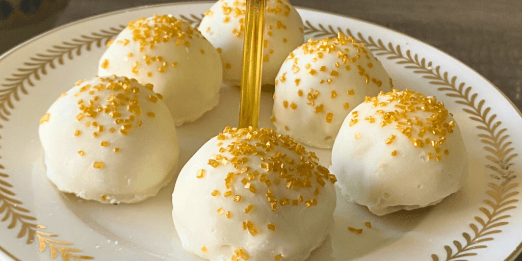 White Chocolate Sparkle Cake Bites