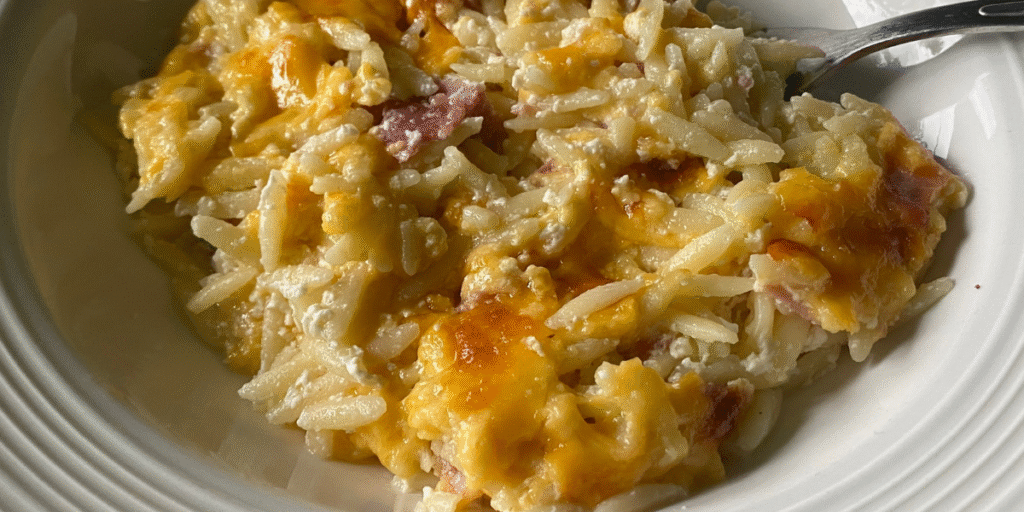 Ham and Cheese Orzo Bake