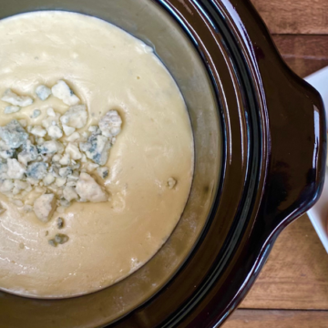 This easy blue cheese fondue is a simple and delicious "dump" recipe.