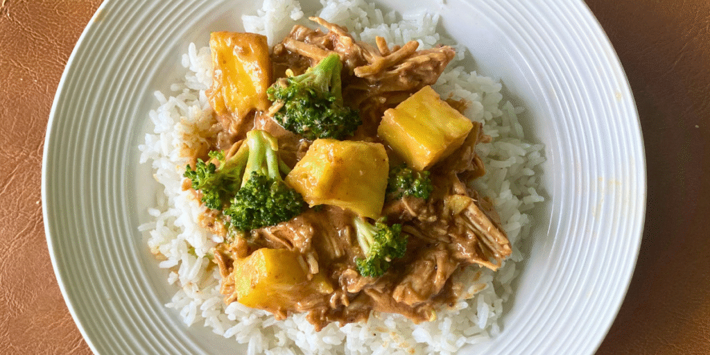 Crockpot Coconut Peanut Chicken (Easy Slow Cooker Dinner)