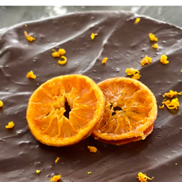 Flourless Chocolate Orange Cake can be made with fresh orange zest or orange extract.