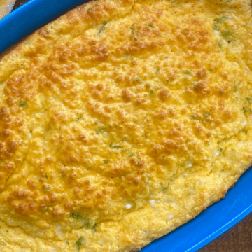 This Easter breakfast casserole is made from fresh herbs, green onions and two types of cheese.