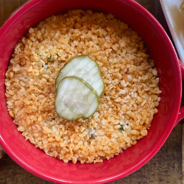 This gluten free pickle dip was created from one of my favorite apps, my oven fried pickle recipe.