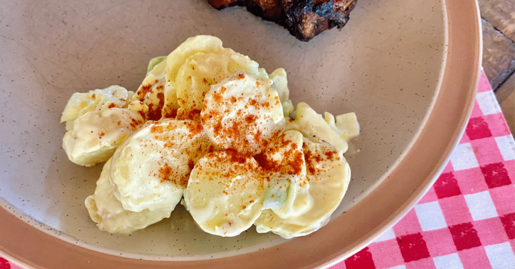 Mom's Amish Potato Salad has a slightly sweet and tangy dressing.