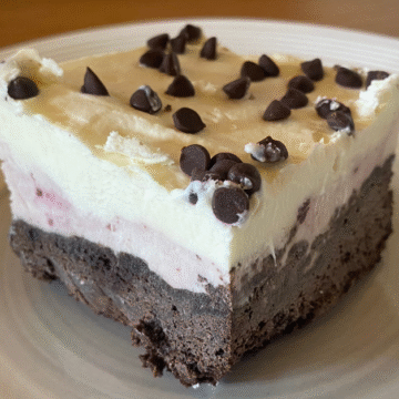 Shortcut Cherry Chocolate Ice Cream Cake is a super simple Summer dessert.