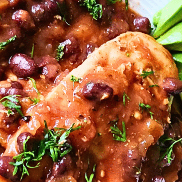 Juicy chicken and creamy black beans together in a thick, savory sauce loaded with garlic, paprika, cumin, and salsa.