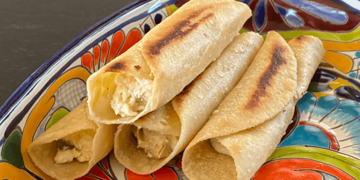 Use candied or regular jalapeños for these jalapeño cream cheese taquitos.