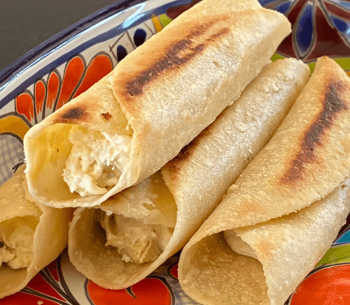 Use candied or regular jalapeños for these jalapeño cream cheese taquitos.
