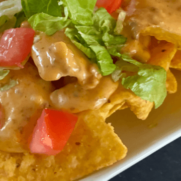 This gluten free nacho cheese sauce is made with just 4 ingredients.