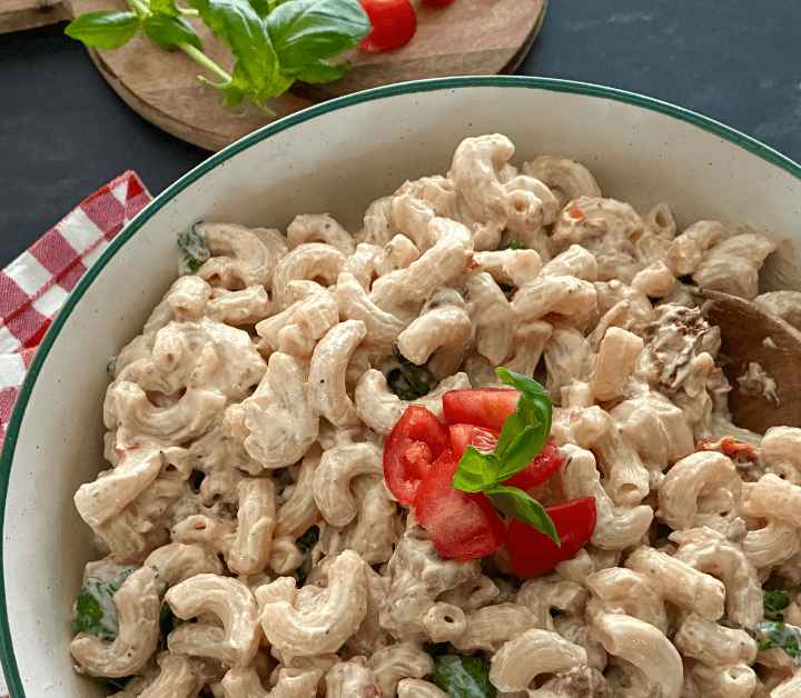 Whipped ricotta pasta salad is made from only a few simple ingredients but the taste is anything but simple.