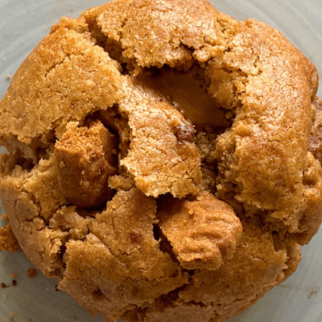packed with cookie butter and chunks of Biscoff cookies, then stuffed with a gooey Biscoff cookie butter center.