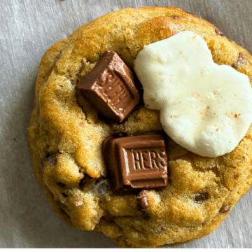 Each cookie is stuffed with an entire marshmallow and loaded with chocolate and graham crackers.